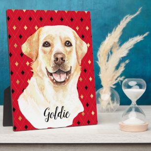 Personalisierter Labrador Retriever Hund im Wasser Fotoplatte