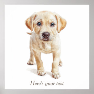 Personalisierter Labrador Welpen Hunde Kinderzimme Poster