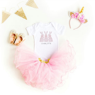 Personalisierter Lace Bunny Baby Bodysuit Strampler