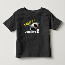 Personalisierter "Lächeln-" Haifisch-Geburtstag Kleinkind T-shirt