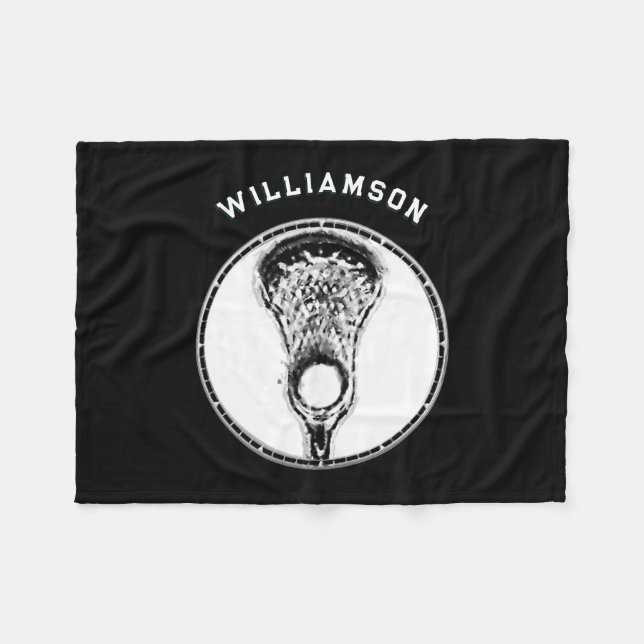 Personalisierter Lacrosse Player Fleecedecke (Vorderseite (Horizontal))