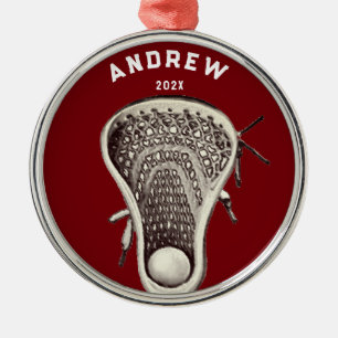 Personalisierter Lacrosse-Spieler 2023 Sammlerstüc Ornament Aus Metall