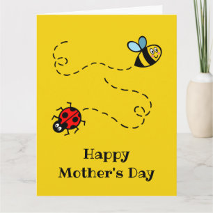 Personalisierter Ladybird + Muttertag der Hummeln Karte