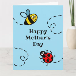 Personalisierter Ladybird + Muttertagswagen Karte