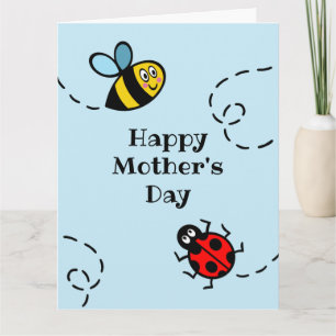 Personalisierter Ladybird + Muttertagswagen Karte