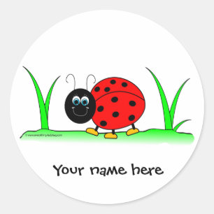 Personalisierter Ladybug-Aufkleber Runder Aufkleber