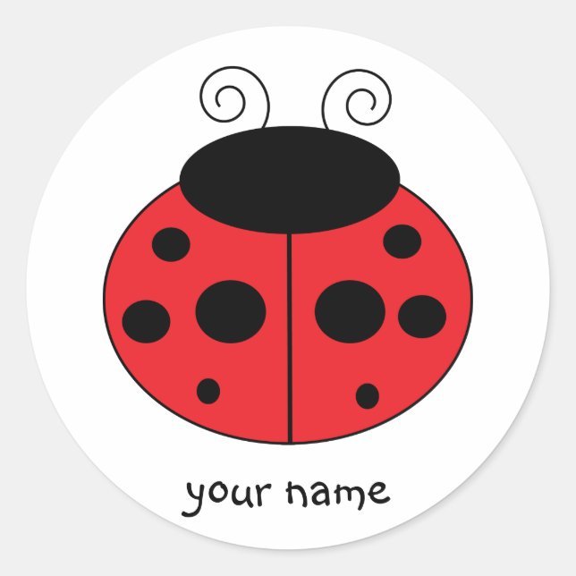Personalisierter Ladybug-Aufkleber Runder Aufkleber (Vorderseite)