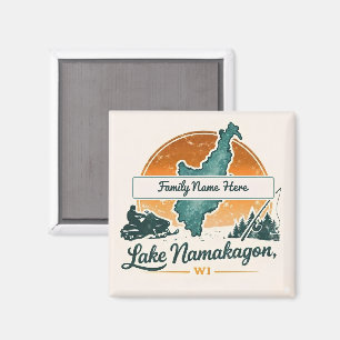 Personalisierter Lake Namakagon, WI Magnet