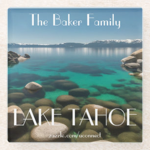Personalisierter Lake Tahoe Glasuntersetzer Fami
