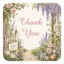 Personalisierter Landhausgarten-Blumenaufkleber