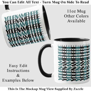Personalisierter langer benutzerdefinierter Name T Tasse