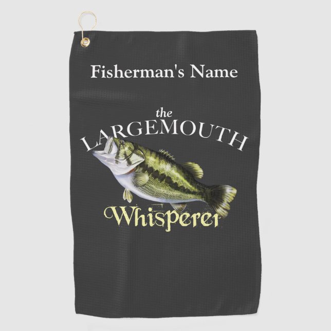 Personalisierter Largemouth Whisperer Angelhandtuc Golfhandtuch (Vorderseite)