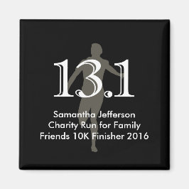 Personalisierter Läufer 13.1 Halbmarathon Keepake Magnet