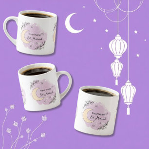 Personalisierter Lavendel-Eid-Mubarak-Espresso-Bec Espressotasse