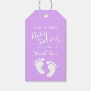 Personalisierter Lavendel Lila Baby Feet Babydusch Geschenkanhänger