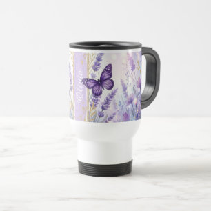 Personalisierter Lavendel-Schmetterling 0,44l Reis Reisebecher