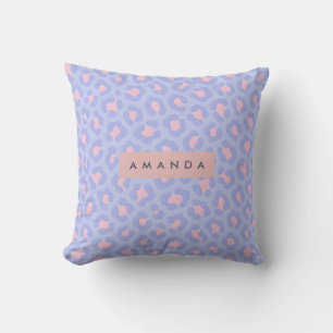 Personalisierter Lavendel- und Rosa Leopardenprint Kissen