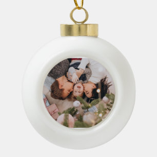 Personalisierter Lebkuchen-Weihnachts-Schneeflocke Keramik Kugel-Ornament