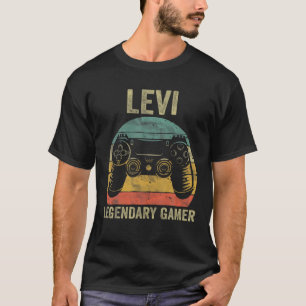 Personalisierter Legendär Gamer Levi Name Video Ga T-Shirt