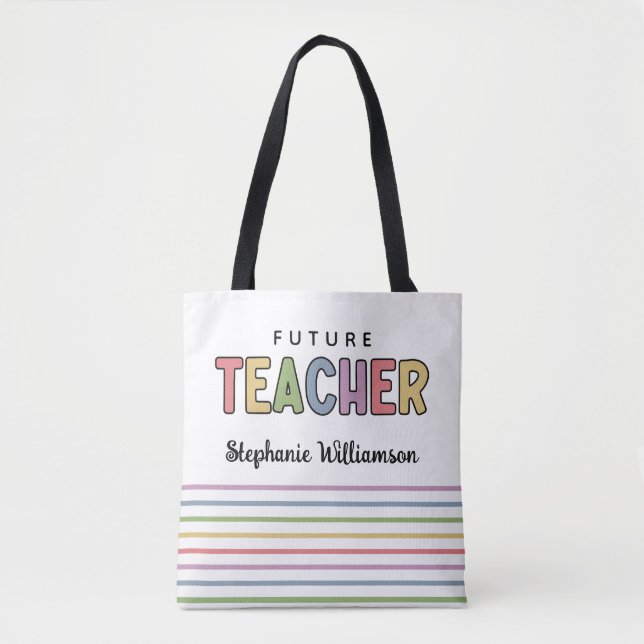 Personalisierter Lehrer - Farbenfrohe Niedliche Ge Tasche (Vorderseite)