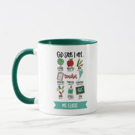 Personalisierter Lehrer, Gott sagt, ich sei Bibelv Tasse