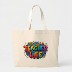 Personalisierter Lehrer-Leben Pop-Art-Comic-Stil Jumbo Stoffbeutel