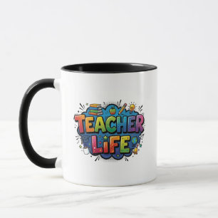 Personalisierter Lehrer-Leben-Pop-Art-Comic-Stil Tasse