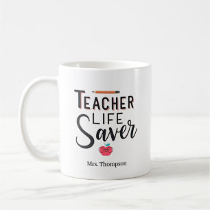 Personalisierter Lehrer Lebensretter Kaffeetasse
