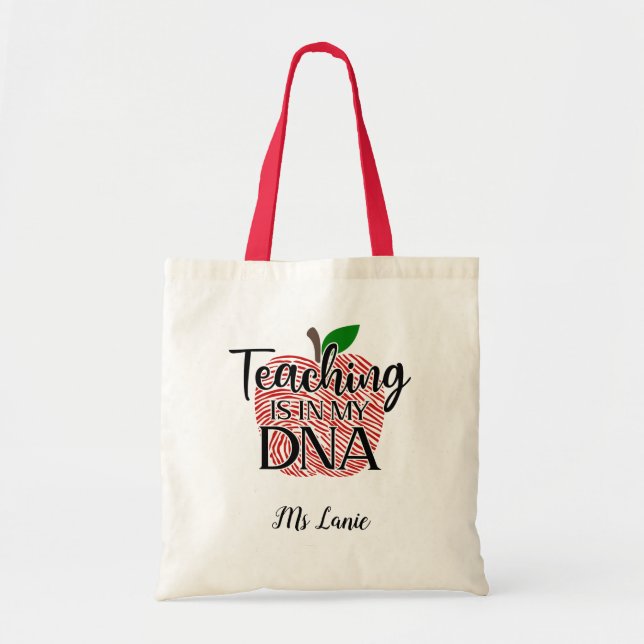 Personalisierter Lehrer (Lehre liegt in meiner DNA Tragetasche (Vorne)