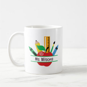 Personalisierter Lehrer Name Apple Klassenzimmer Kaffeetasse