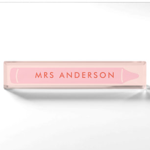 Personalisierter Lehrer Name Stift Moderner Klasse Namensplakette