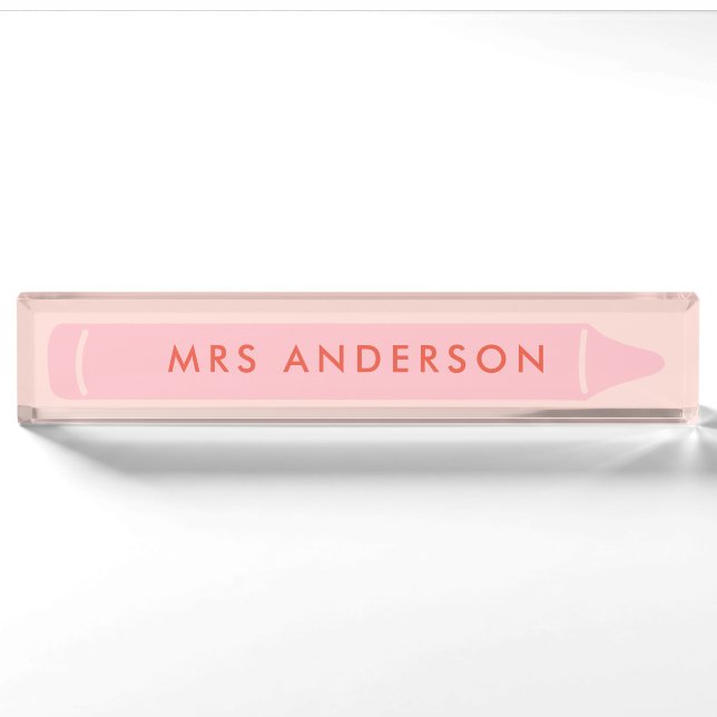 Personalisierter Lehrer Name Stift Moderner Klasse Namensplakette (Vorderseite)