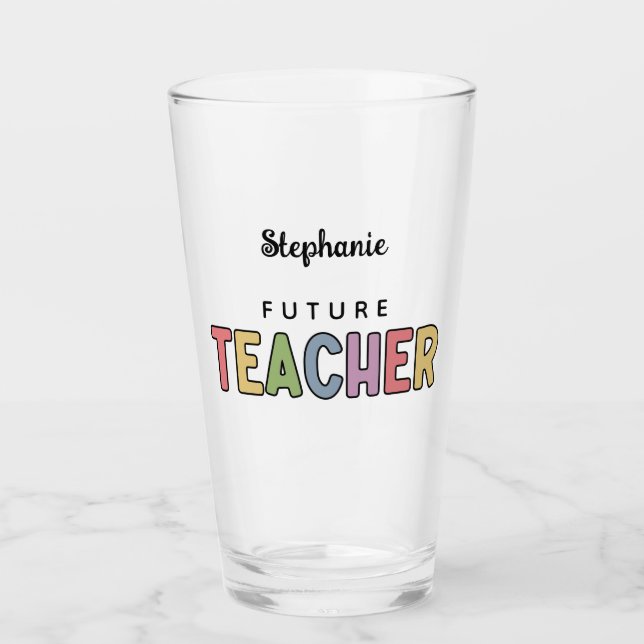 Personalisierter Lehrer - Niedlich Glas (Vorderseite)