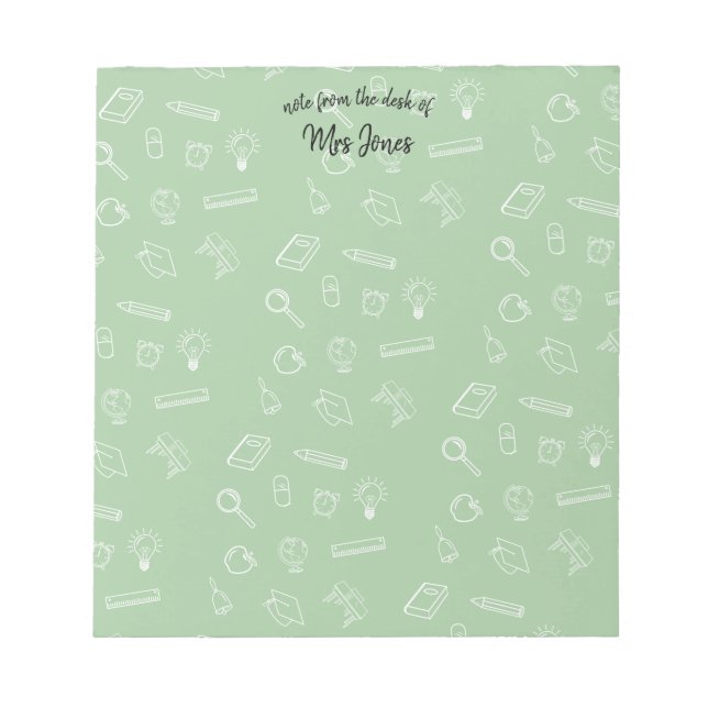 Personalisierter Lehrer Notizblock (Vorderseite)