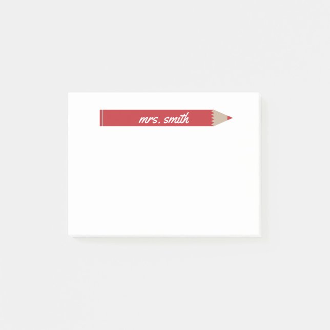 Personalisierter Lehrer Post-it Klebezettel (Vorderseite)