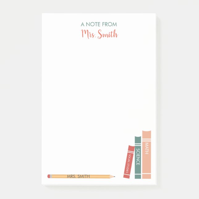Personalisierter Lehrer Post-It Notes Books und Pe Klebezettel (Vorderseite)