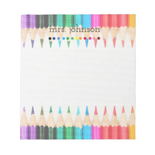 Personalisierter Lehrer Regenbogenstift Notizblock
