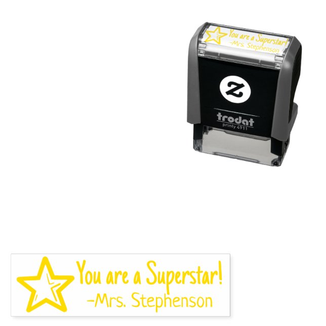 Personalisierter Lehrer Sie sind Superstar Permastempel (Beispiel)