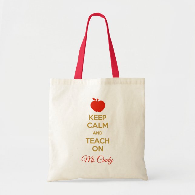 Personalisierter Lehrer Tote Bag (Behalt: Calm Tea Tragetasche (Vorne)