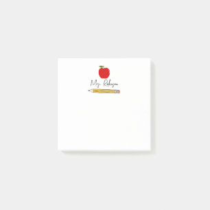 Personalisierter Lehrer von Apfel und Bleistift Post-it Klebezettel