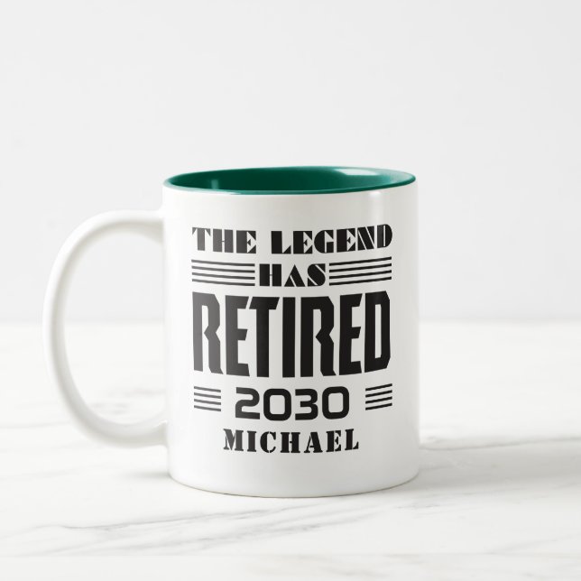 Personalisierter Leiter der Ruhestätte Zweifarbige Tasse (Links)