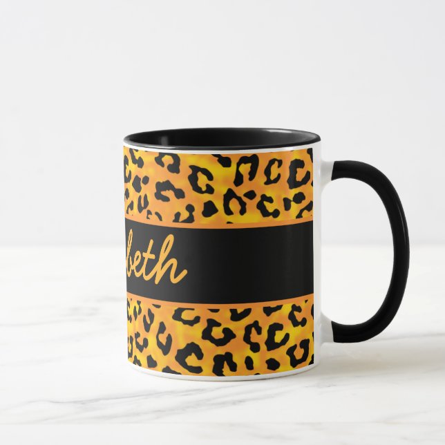 Personalisierter Leopard-Druck Tasse (Rechts)