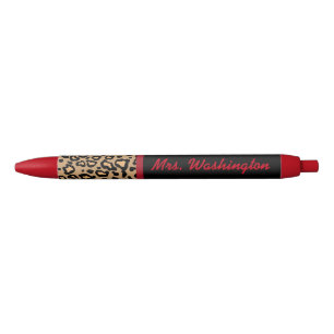 Personalisierter Leopard-Lehrer-Schreibstift-Gesch Kugelschreiber