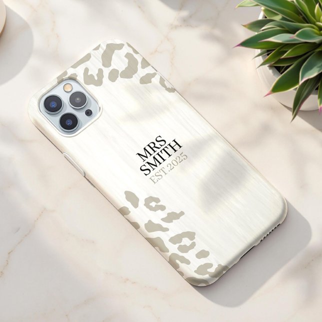 Personalisierter Leopard Print Individuelle Name u iPhone 16 Hülle (Von Creator hochgeladen)