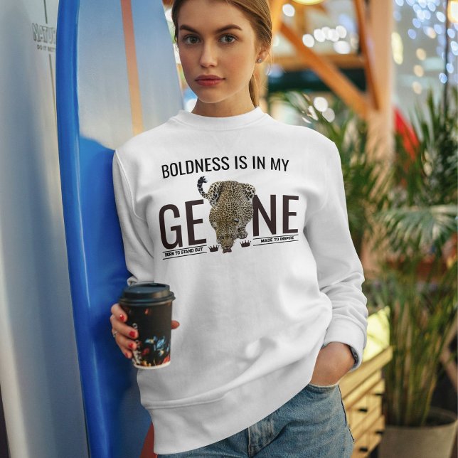Personalisierter Leopard Wildtier Großkatze Schwar Sweatshirt (Von Creator hochgeladen)