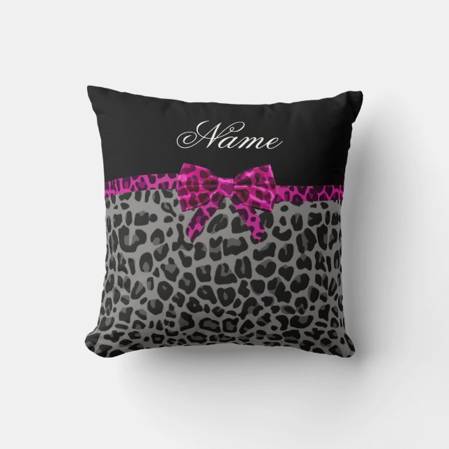 Personalisierter Leopardendruck Kissen (Vorderseite)