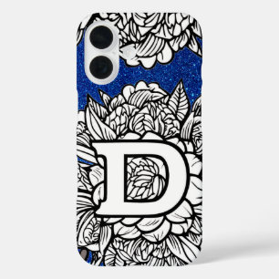 Personalisierter Letter D Imitats Glitzer Tattoo B iPhone 16 Hülle