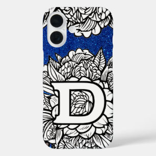 Personalisierter Letter D Imitats Glitzer Tattoo B iPhone 16 Hülle