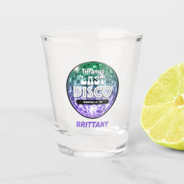 Personalisierter letzter Disco-Junggeselinnen-Absc Schnapsglas