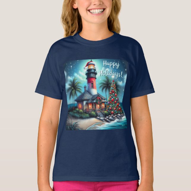Personalisierter Leuchtturm T-Shirt (Vorderseite)